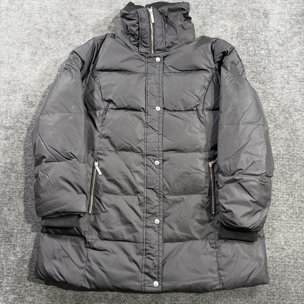 Michael Kors Women's Down Puffer Jacket Black Size XL Full Zip Winter Coat